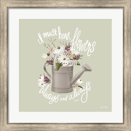 Framed Farmhouse Watering Can Print