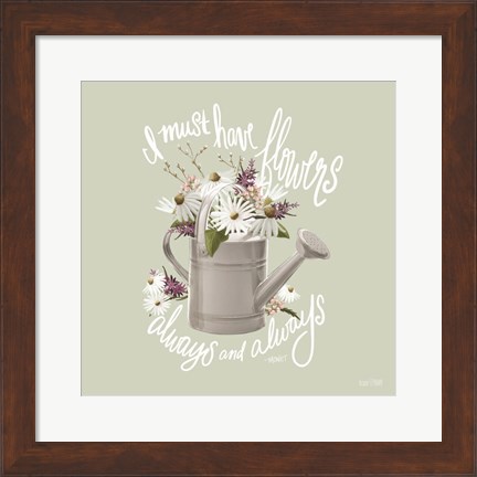 Framed Farmhouse Watering Can Print