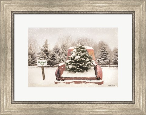 Framed Rustic Christmas Trees Print