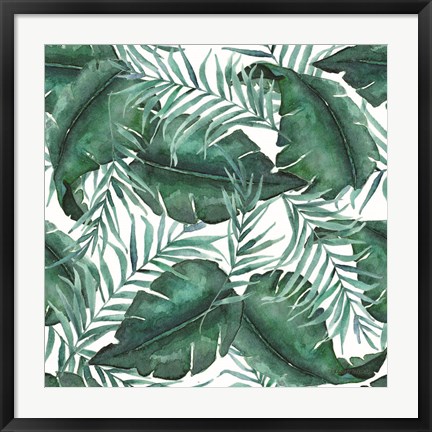Framed Monstea Leaves Pattern Print