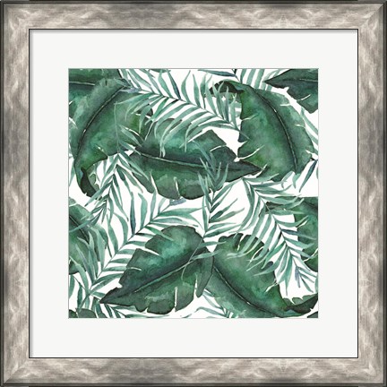 Framed Monstea Leaves Pattern Print