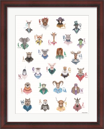 Framed Animal Alphabet Poster Print