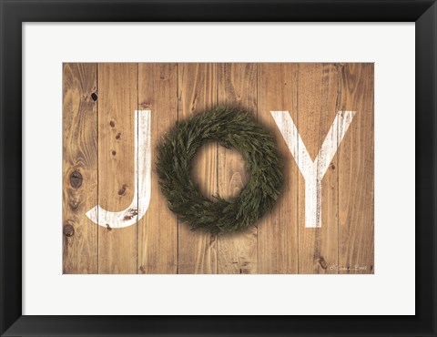 Framed Joy Cedar Wreath Print