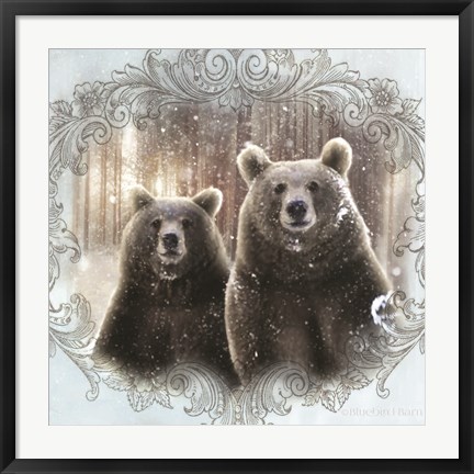 Framed Enchanted Winter Bears Print