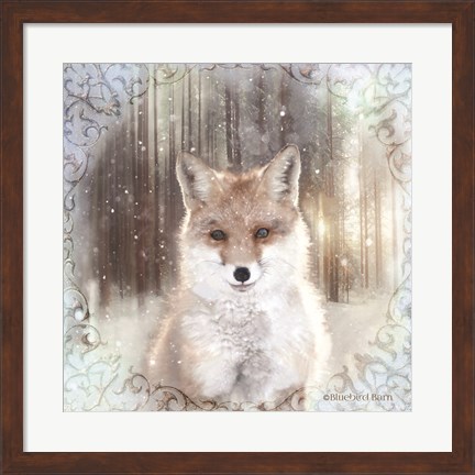Framed Enchanted Winter Fox Print