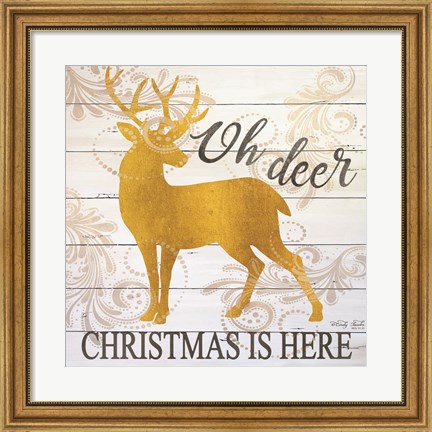 Framed Oh Deer Christmas is Here Print