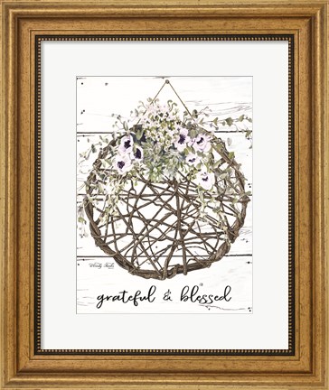Framed Grateful &amp; Blessed Print