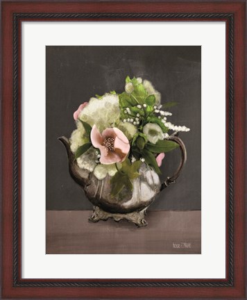 Framed Vintage Floral Tea Pot Print