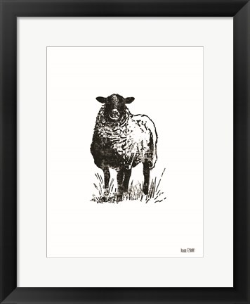 Framed Farmhouse Sheep Print