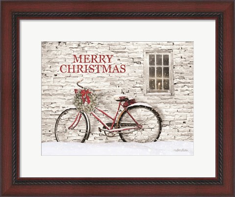 Framed Merry Christmas Bicycle Print