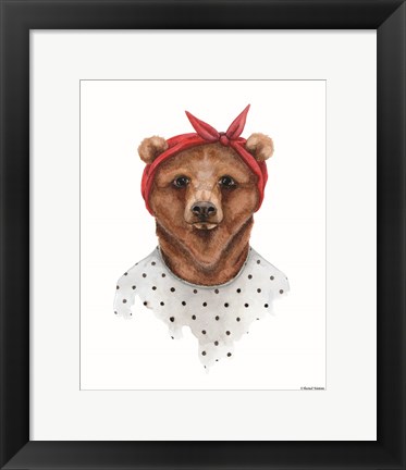 Framed Bear in Bandana Print