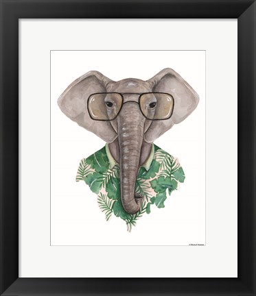Framed Elephant in Eye Glasses Print