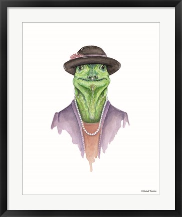 Framed Iguana in Sunday Best Print