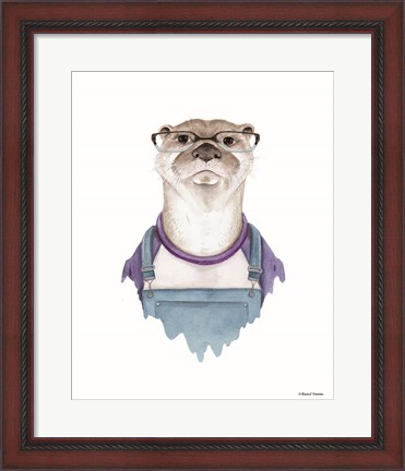 Framed Otter in Overalls Print