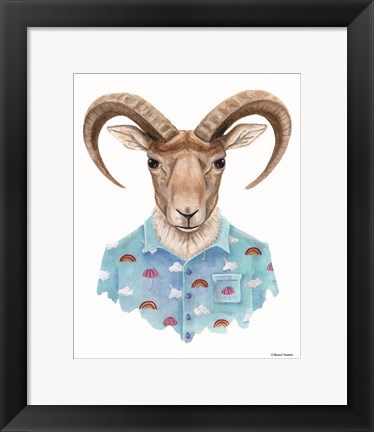 Framed Uriel in a Unicorn Shirt Print