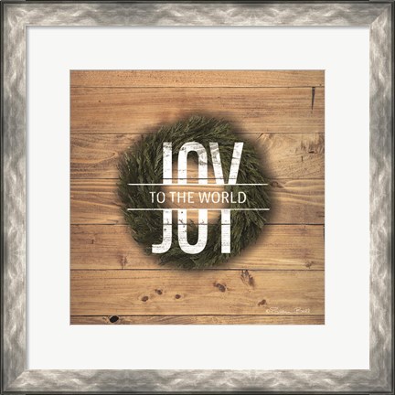 Framed Joy to the World with Wreath Print