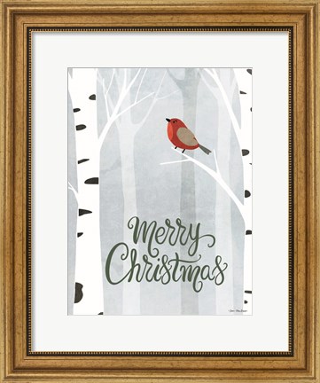 Framed Merry Christmas Forest Print