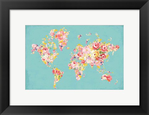 Framed Midsummer World Turquoise Print