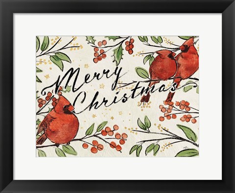 Framed Christmas Lovebirds VIII Crop Print