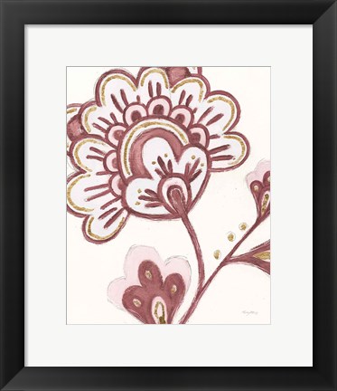 Framed Flora Chinoiserie VI Pink Print