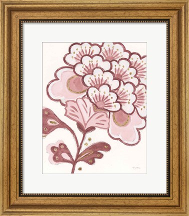 Framed Flora Chinoiserie V Pink Print