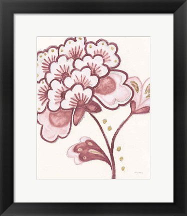 Framed Flora Chinoiserie IV Pink Print