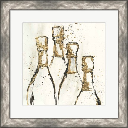 Framed Champagne is Grand II Gold Print