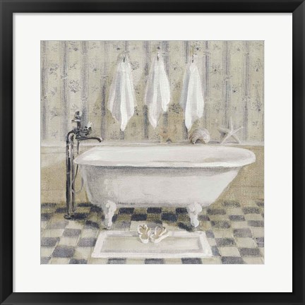 Framed Victorian Bath IV White Tub Print