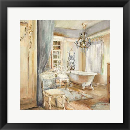 Framed Boudoir Bath I Gray Print