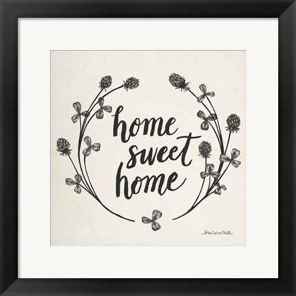 Framed Happy to Bee Home I Words Neutral Print