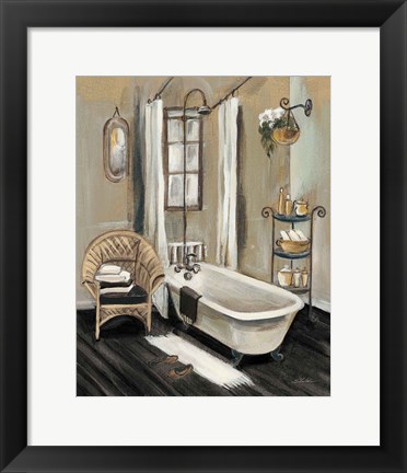 Framed French Bath II Black v2 Print