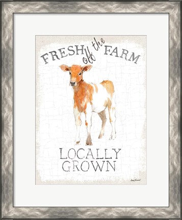 Framed Fresh off the Farm burlap Print