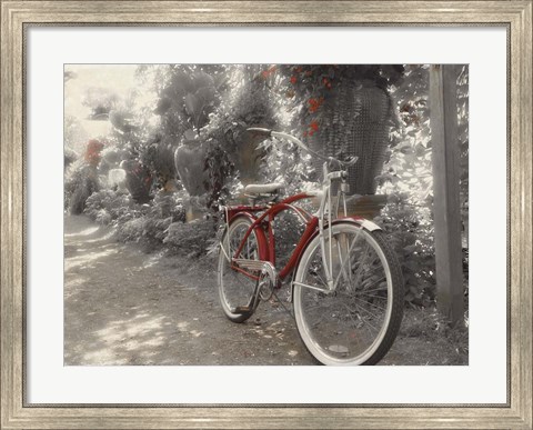 Framed Garden Bike Red Print