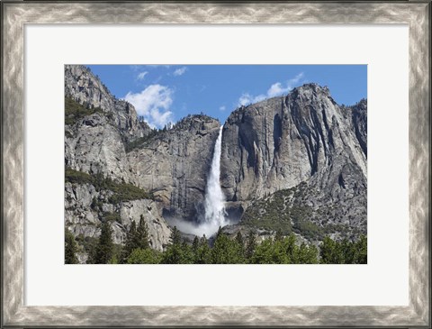 Framed View Of Yosemite Falls In Spring, Yosemite National Park, California Print