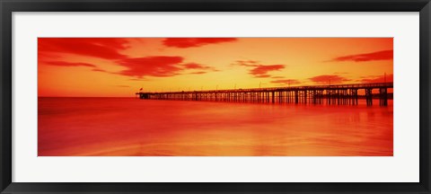 Framed Pier In The Pacific Ocean At Dusk, Ventura Pier, California Print
