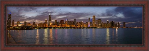 Framed City At The Waterfront, Lake Michigan, Illinois Print