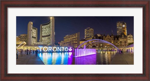 Framed Nathan Phillips Square At Night Toronto, Canada Print