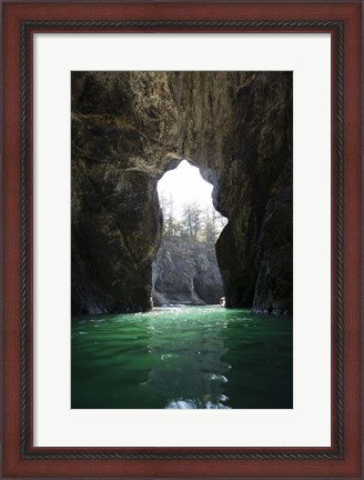 Framed Cove In The Pacific Ocean, Oregon Print