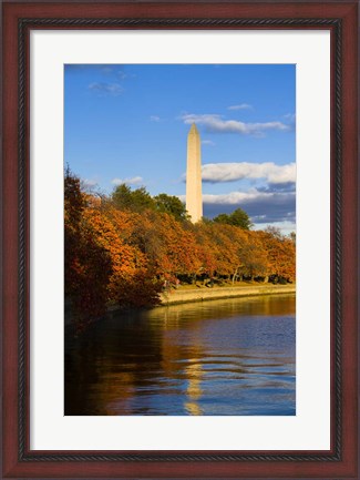Framed Reflection Of Monument On The Water, The Washington Monument, Washington DC Print