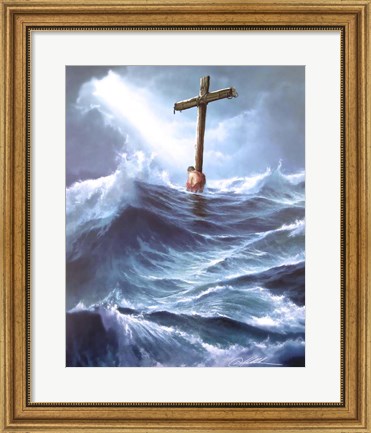Framed Clinging To The Cross Print