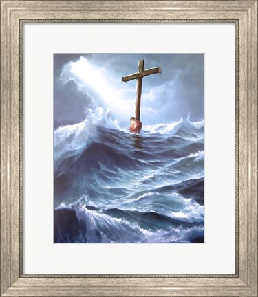 Framed Clinging To The Cross Print