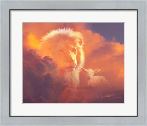 Framed Lion And Lamb Print