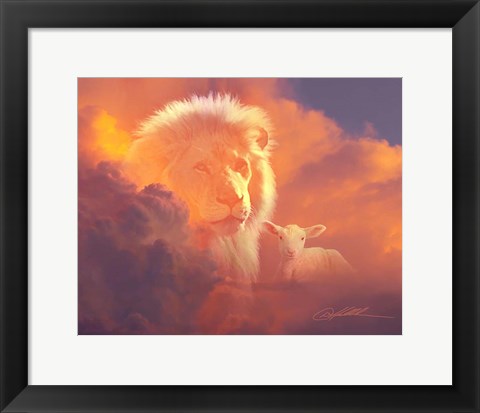 Framed Lion And Lamb Print