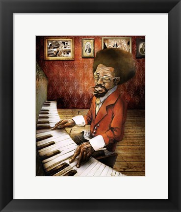 Framed Pianist Print
