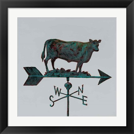 Framed Rural Relic Cow Print