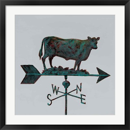 Framed Rural Relic Cow Print