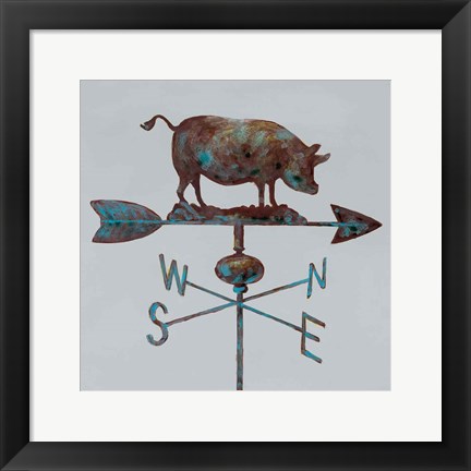 Framed Rural Relic Pig Print