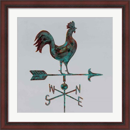 Framed Rural Relic Rooster Print
