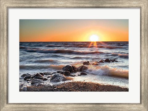 Framed Sunset at Blue Point Print