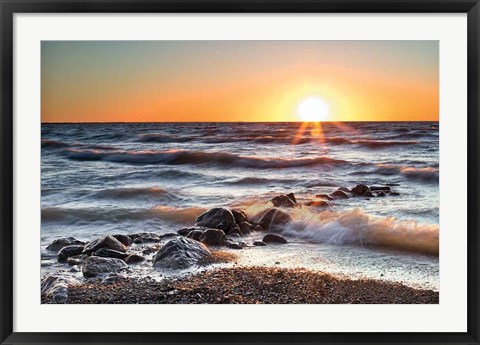 Framed Sunset at Blue Point Print